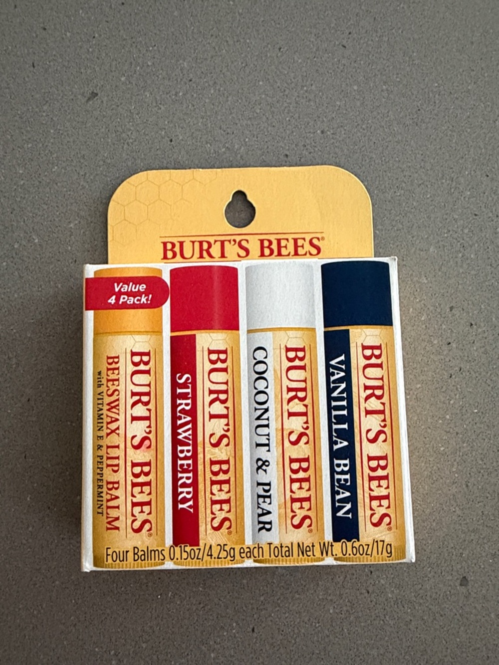 Burt's Bees 4-Pack Lip Balm Set